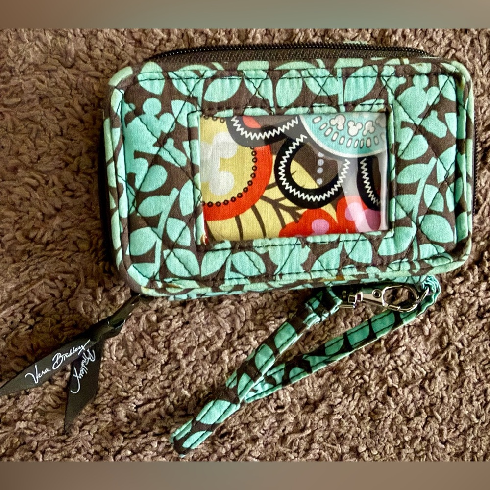 Vera Bradley Disney Leafy Green Wristlet